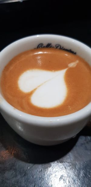 Caffe Diemme cortado with Almond milk  at Good Stuff Cafe in Nerja