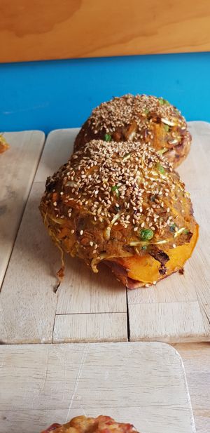 Vegan stuffed Pumkins with Ras el Hanout and caramelized onion gluten free  at Good Stuff Cafe in Nerja