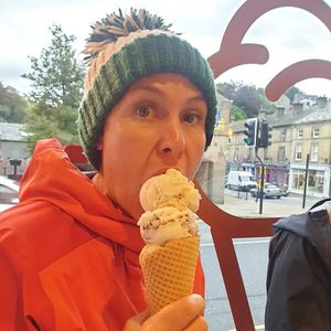 3 scoop cone at Lick in Holmfirth