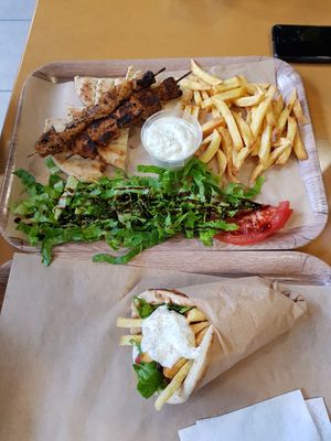 Everything delicious! at Vegan Souvlaki in Athens