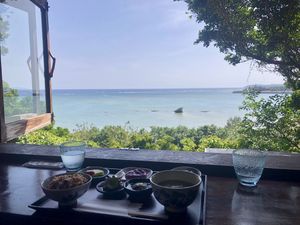 Brown rice plate  at Yama-no-chaya Rakusui in Nanjo