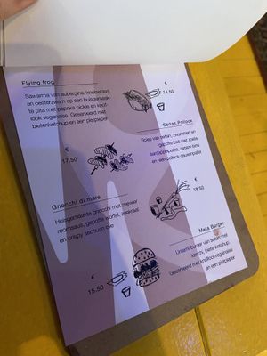 Dinner menu  at Cometa in Amsterdam