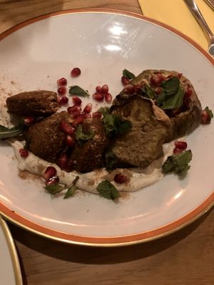 Voorgerecht met aubergine   at Cometa in Amsterdam