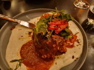 The best roast cauliflower in tahini! at Tonic & Ginger in Fremantle