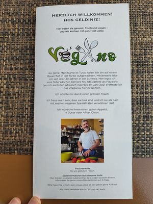 Karte 1/3; 16.09.25 at Vegano in Wohlen