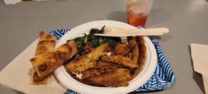 Fried seitan and chard at Col Cavolo - Vegan Bistrot in Rome