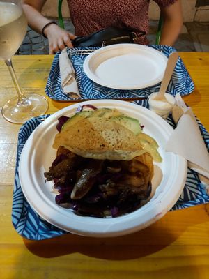 Tacos made from chickpeas at Col Cavolo - Vegan Bistrot in Rome