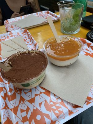 Tiramisu and cheese cake  at Col Cavolo - Vegan Bistrot in Rome