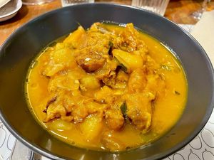 stewed seitan with pumpkin and courgettes at Col Cavolo - Vegan Bistrot in Rome