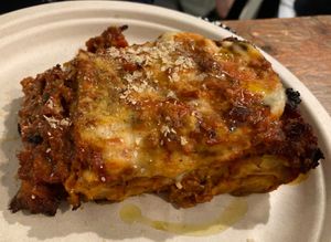 vegan ragout lasagna at Col Cavolo - Vegan Bistrot in Rome