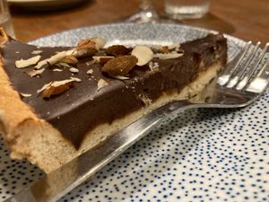 chocolate and coffee tart at Col Cavolo - Vegan Bistrot in Rome