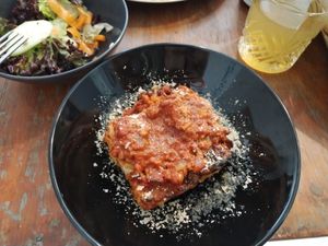 Vegan lasagna at Col Cavolo - Vegan Bistrot in Rome