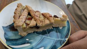 Lemon cream & cherry tart at Col Cavolo - Vegan Bistrot in Rome