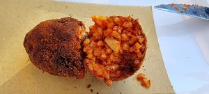 Vegan suppli at La Soffitta Renovatio in Rome