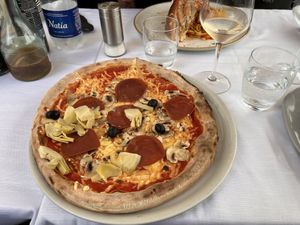 One of the many pizzas .  at La Soffitta Renovatio in Rome