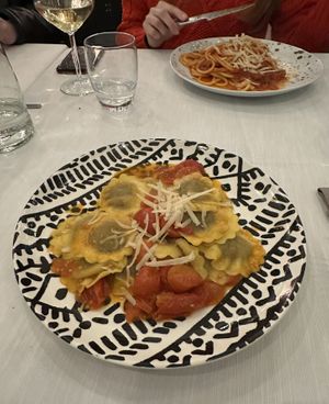 Vegan ravioli at La Soffitta Renovatio in Rome