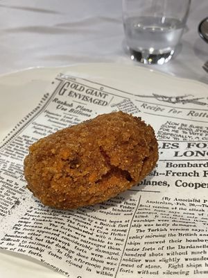 Supplì (tomato and cheese)  at La Soffitta Renovatio in Rome