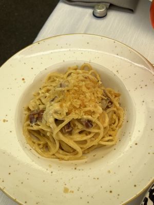carbonara  at La Soffitta Renovatio in Rome