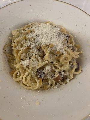 Carbonara  at La Soffitta Renovatio in Rome