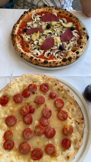 vegan gf Verace (down), vegan Carpaccio (up)  at La Soffitta Renovatio in Rome