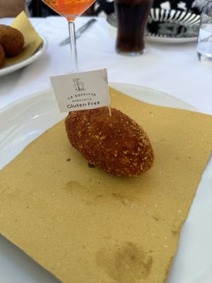 Rice ball  at La Soffitta Renovatio in Rome