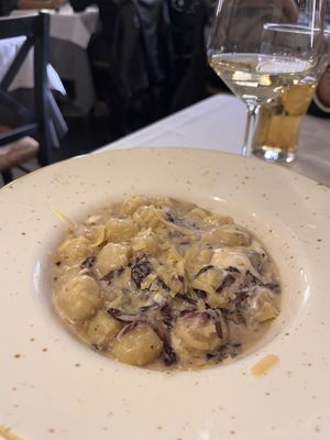 Gnocchi with Gorgonzola and red cabbage   at La Soffitta Renovatio in Rome