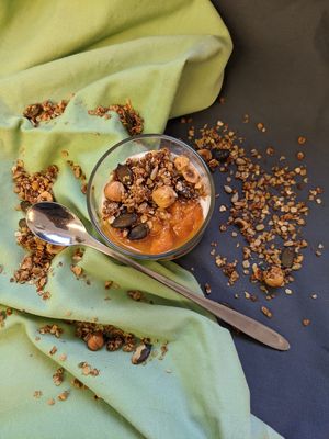 Soya mit erlesenen Nüssen und Marille at Gasthof Mohren in Rankweil