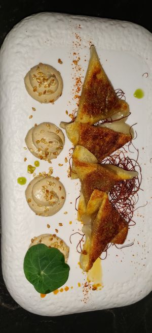 Mushroom gyoza at Ma in Larnaca