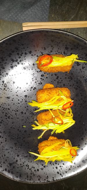 Savory croquettes with mango at Ma in Larnaca