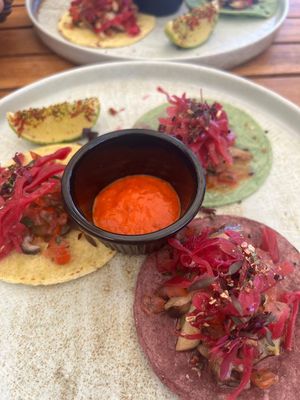 Mushroom tacos with pepper-lime dressing at Isola in Ayia Napa