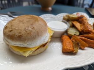 Delicious breakfast sandwich 😋 at Off the Wheaten Path in Grande Prairie