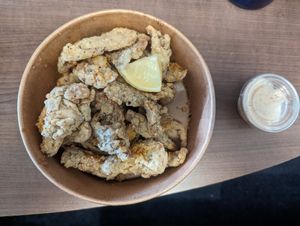 Mushroom calamari 4/5 at Off the Wheaten Path in Grande Prairie