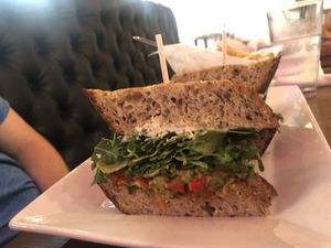 Glorified avocado sandwich at Bat 17 in Lombard