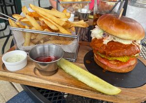 Vegan chicken sandwich  at Bat 17 in Lombard