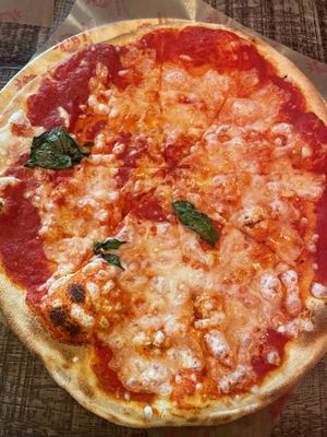Margherita pizza with vegan cheese  at Pizza Union in North London
