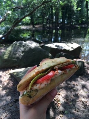 Avocado-Mozzarella-Ciabatta at Hempies - Odonien Biergarten in Cologne