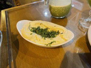 Delicious hummus at Amir Restaurante in Rio De Janeiro