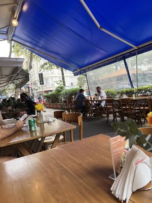 Outside cover for rainy days  at Amir Restaurante in Rio De Janeiro