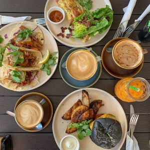 Cheeseburger, tacos and sausage roll  at Nurcha Kawana in Birtinya