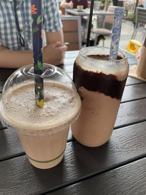 Kids milkshake and hazelnut choc frappe  at Nurcha Kawana in Birtinya