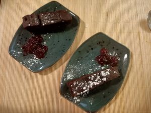 Postre de chocolate at Can Baumes in Tavertet