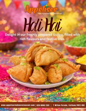 This Holi, treat yourself to our delicious Gujiya 😍
Freshly made, rich in flavour, and perfect for celebrations 🌈
Only £1.50 per piece!
 
#HoliSpecial #HoliHai #GujiyaLo at Appetiser in Feltham