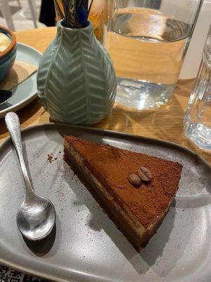 Vegan mocha cheesecake at Rubik's in Thessaloniki