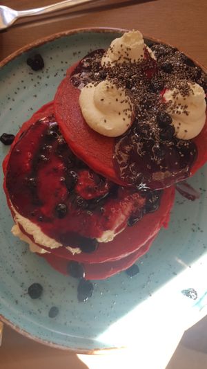 Non vegan pancake at Rubik's in Thessaloniki