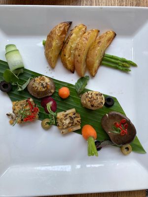 Selection of Japanese mushrooms  at An Nhien Garden in Hue