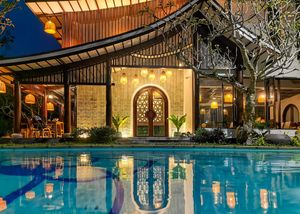 Air conditioned indoor spaces and garden seating gives you plenty of choices. at An Nhien Garden in Hue