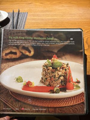 Menu  at An Nhien Garden in Hue