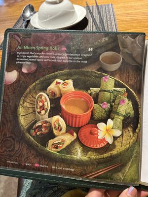 Menu  at An Nhien Garden in Hue