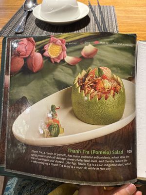 Menu  at An Nhien Garden in Hue