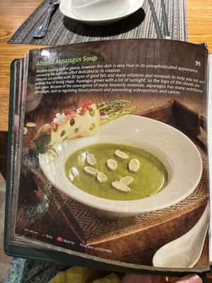 Menu  at An Nhien Garden in Hue